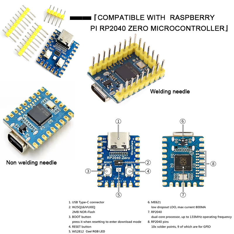 Raspberry Pi Zero - RP2040 Zero non soldering pin or
