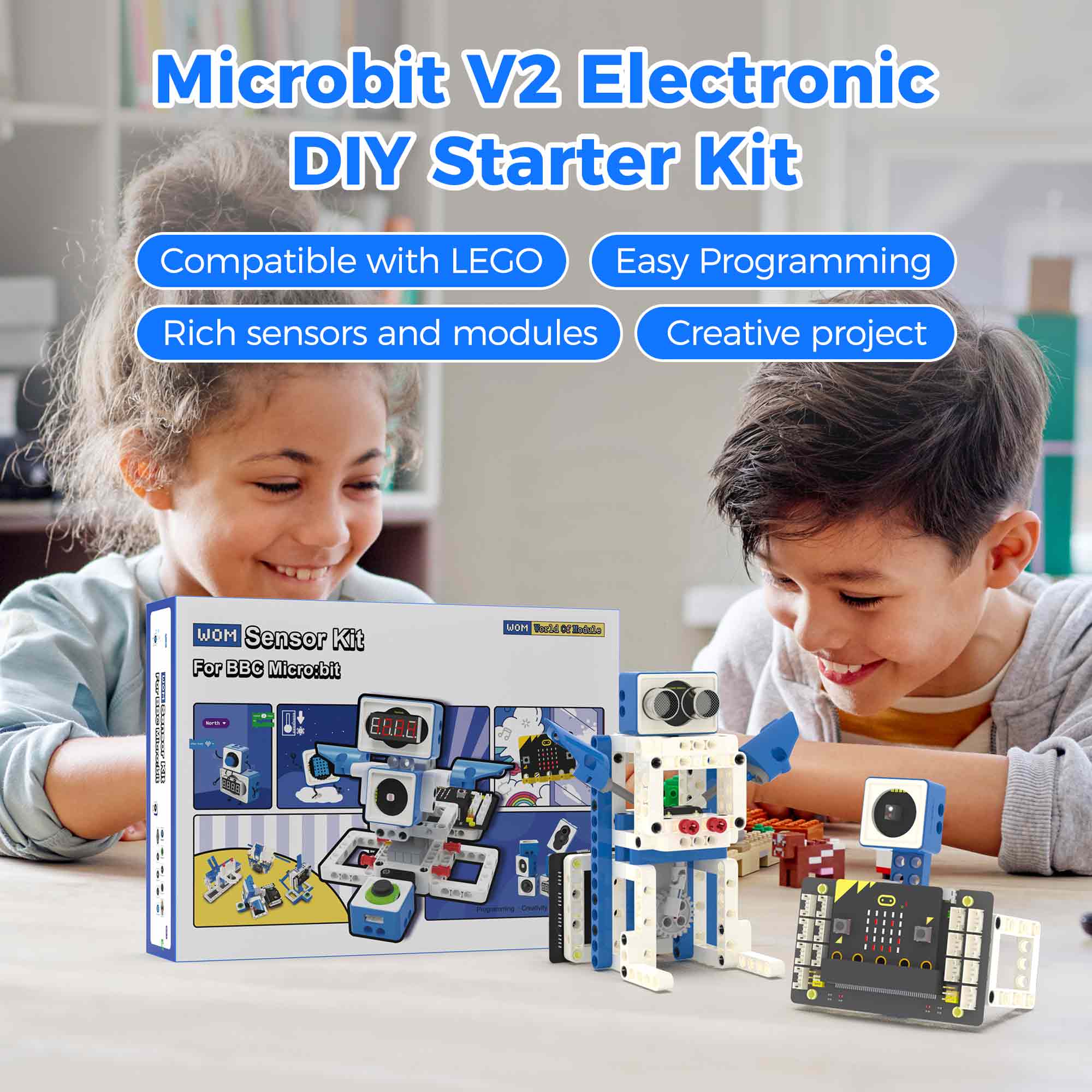 BBC Microbit V2 Smart Robot Ca - огляд і ціна Diy Electronics Projects For Kids