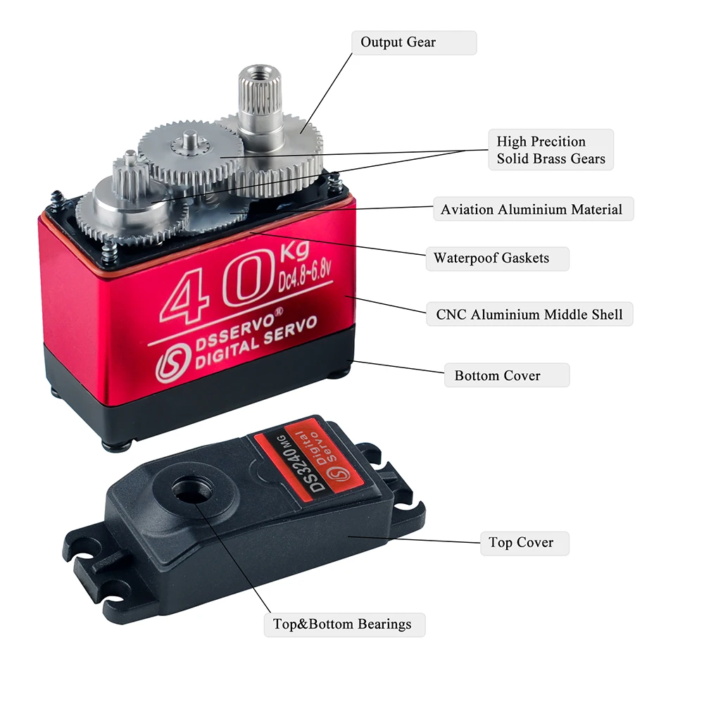 40KG Dsservo DS3240 Large Torq - огляд і ціна Servo Motor Sg90