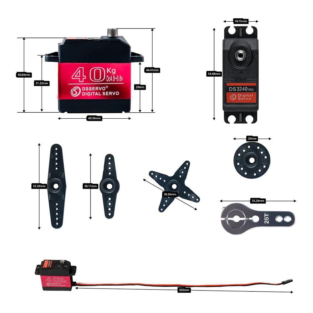 40KG Dsservo DS3240 Large Torq - огляд і ціна Servo Motor Sg90