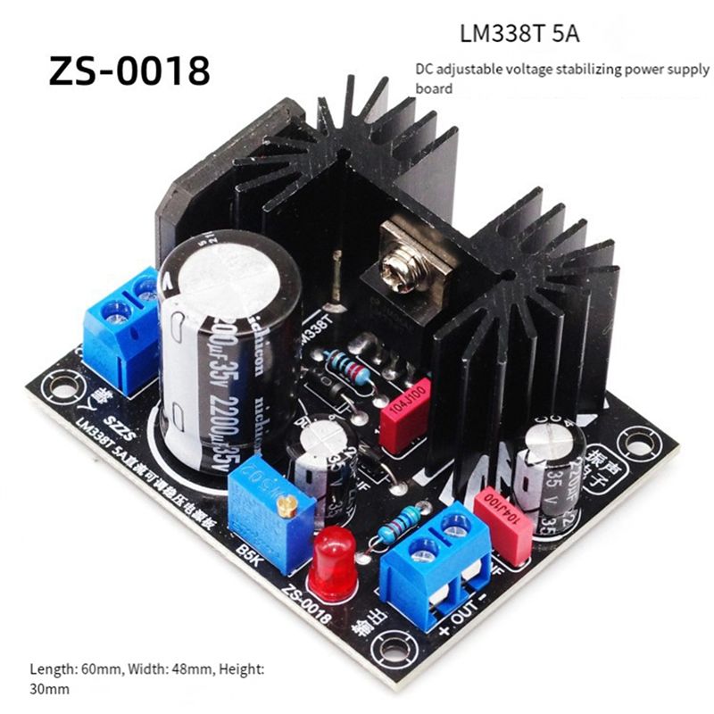 LM338 5A Output Adjustable Lin - огляд і ціна Diy Electronics Board