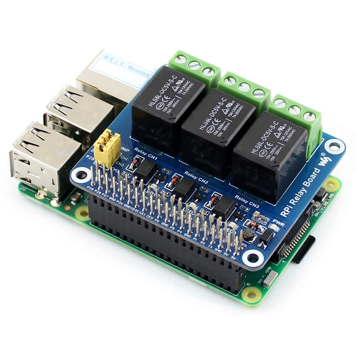 Waveshare 5V 3-Channel Relay M - огляд і ціна Raspberry Pi Zero
