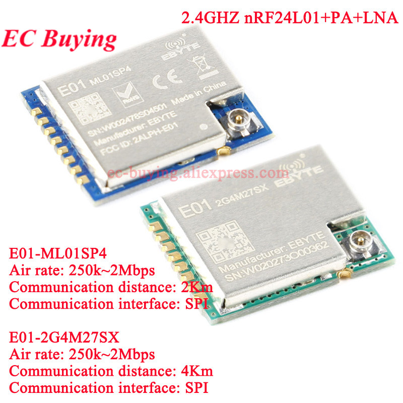 10Pcs/1pc E01-2G4M27SX ML01SP4 - огляд і ціна Nrf24L01 Module Wireless