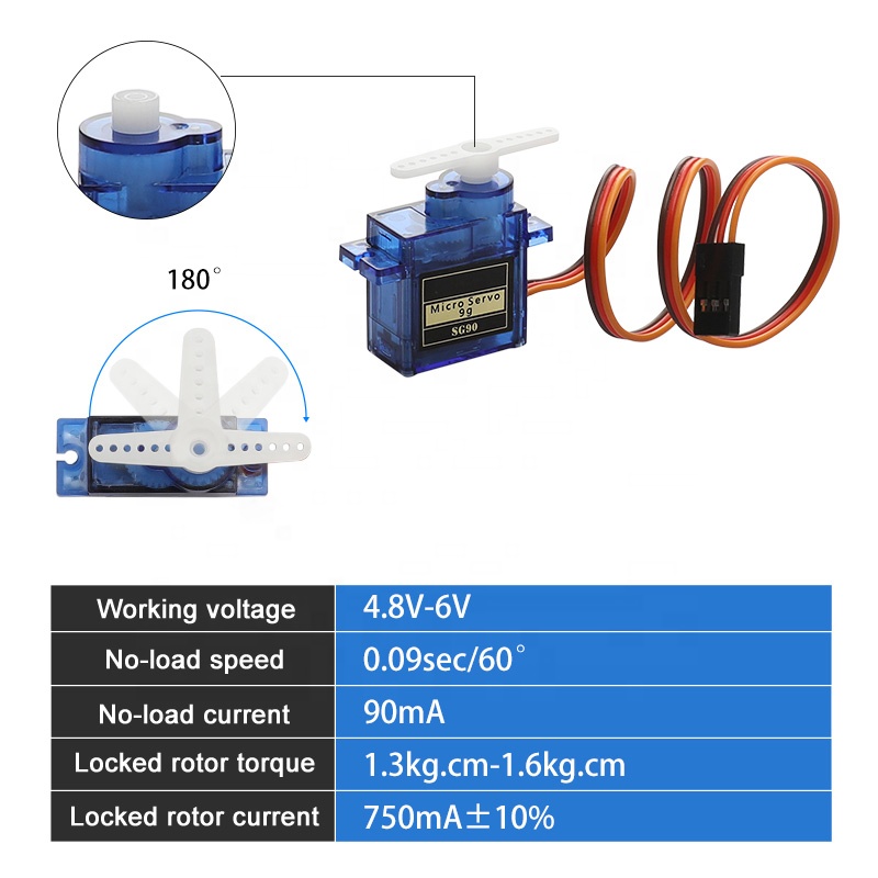 10PCS Micro Classic Tower Pro  - огляд і ціна Servo Motor Sg90