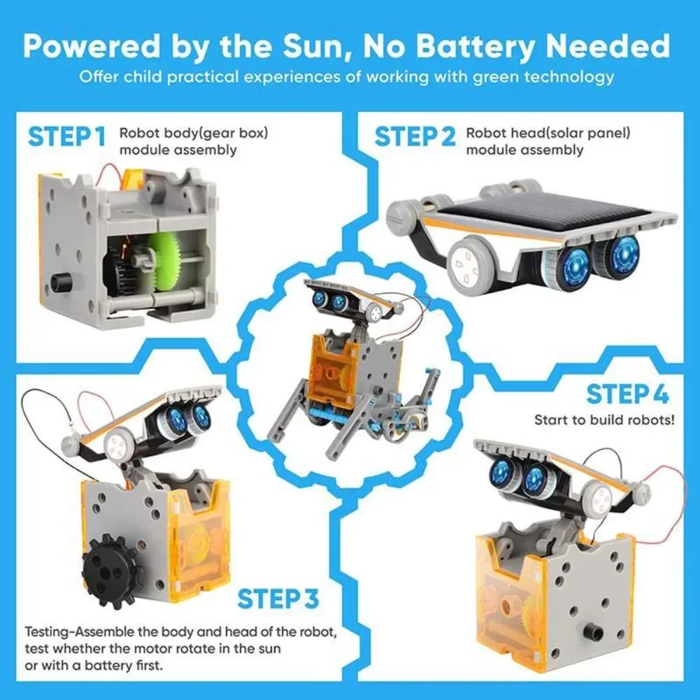 13 in 1 Solar Powered Robot Sc - огляд і ціна Diy Electronics Parts